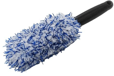 manhegari Spazzola per la pulizia dei cerchioni, spazzola morbida, per la pulizia dei cerchioni, antigraffio, in microfibra, per la pulizia dei cerchioni 'auto, spazzola per la pulizia dei