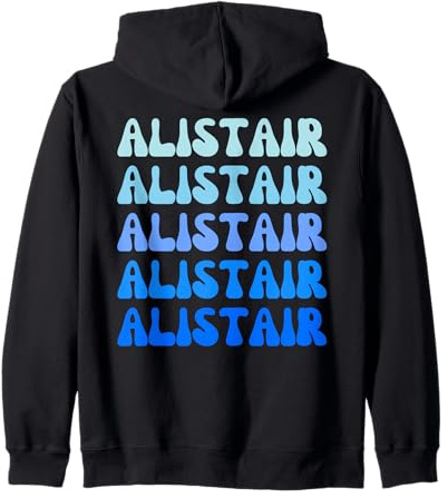 Alistair Retro Name Stack Design Sudadera con Capucha