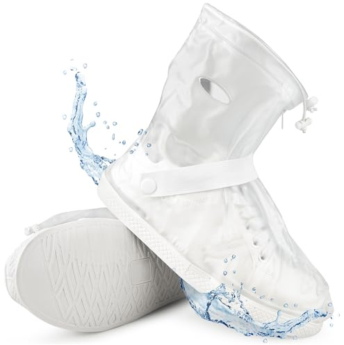 SULPO Copriscarpe impermeabili con suola antiscivolo, protezione antipioggia, per bicicletta e moto, chiusura lampo, riutilizzabili, taglie 35-48