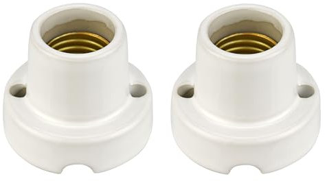 Pack de 2 lámparas empotrables de porcelana E27, esmalte blanco