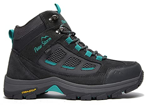 Peter Storm Women's Camborne Mid-Rise Waterproof Walking Boots with StormGrip Outsole (Grey, UK Footwear Size System, Adult, Women, Numeric, Medium, 5)