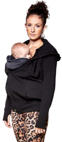 Love Radius Le Sweat du Parent - Noir Taille L | Sweat Grossesse et maternité - Sweat de Portage - Extension Invisible - Unisexe - Coupe ajustée