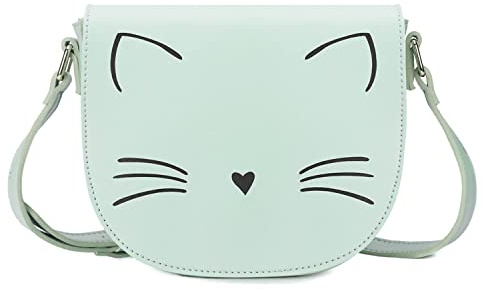 Gladdon Damen Umhängetasche Katze Messenger Bag für Teenager, Mädchen, kleine modische Geldbörse, Süße kleine Mädchen Small Taschen,Grün