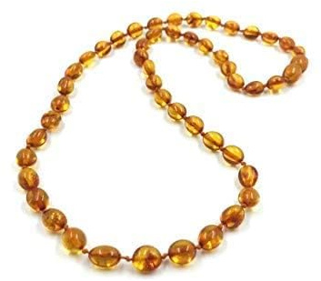Vuxen baltisk bärnsten halsband (unisex) - naturliga handgjorda bärnstenspärlor smycken