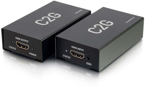 C2G HDMI Over Cat5/Cat6 Extender - 1 Input Device - 1 Output Device - 164.04 ft Range - 2 x Network (RJ-45) - 1 x HDMI in - 1 x HDMI Out - Full HD - 1920 x 1080 - Twisted Pair - Category 6 (Renewed)