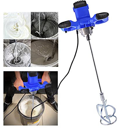 Rührwerk Betonmischer, 2600W tragbarer elektrischer Schlammmischer zum Mischen von Mörtel,6-Geschwindigkeits-einstellbarer Farbmischer, Handzementmischer