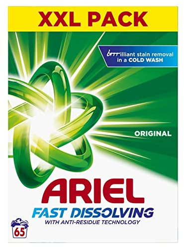 Ariel Detergente en polvo 4,225 kg, 65 lavados, original
