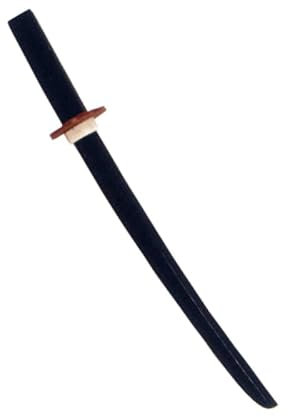 Shoto schwarz Eiche mit Tsuba Bokken klein kurz 55 cm Japanisches Holzschwert Samurai Schwert Holz Kurzschwert