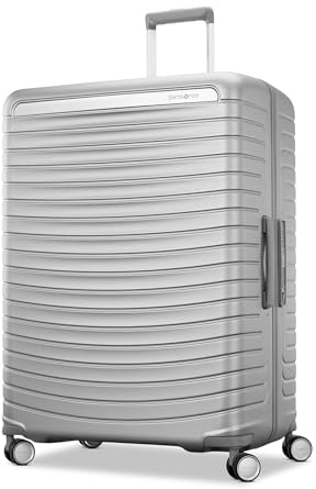 Samsonite Framelock Hardside Luggage with Spinner Wheels, Silver, Large Spinner, Framelock Hardside Luggage with Spinner Wheels