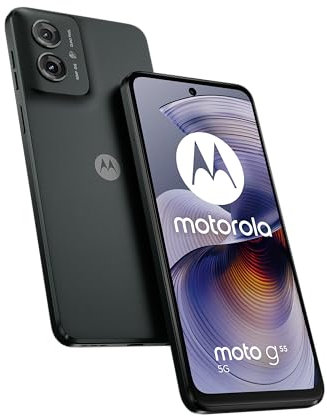 Motorola Moto g55 5G Smartphone (kratzfestes 6,49-FHD+-Display, 50-MP-Kamera, 8/256 GB, wasserabweisendes Design, 5000 mAh, Android 14) Forest Grey, inkl. Schutzcover