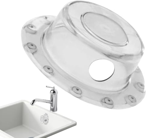 Renopfect Cubierta de rebosadero para bañera, tapón de drenaje con ventosa, transparente