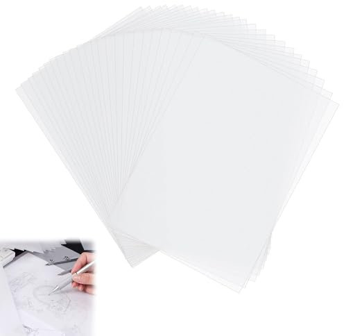 Weiß Transparentpapier, 50 Blatt Tracing Paper, Schnittmusterpapier, Architektenpapier, Pergamentpapier, Geeignet für Grußkarten, Namensschilder, Laternen, Dekorationen Usw