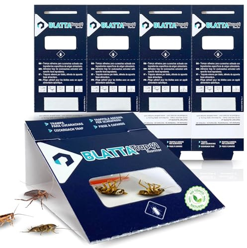 BLATTA TRAP 100 Trampas Cucarachas Extra Fuertes - Eliminar Cucarachas Profesional - Mata Cucaracha - Solucion Profesional para Eliminar Insectos - Sin Veneno para Insectos - Anticucarachas