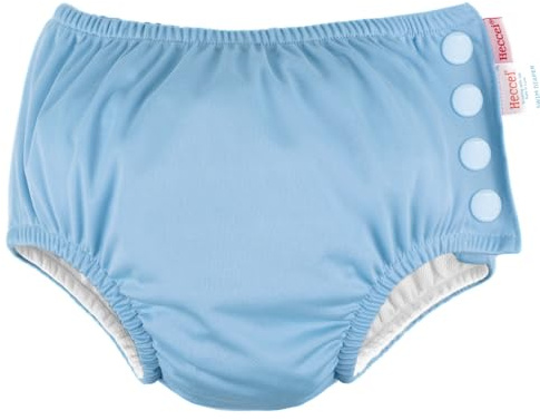 HECCEI Baby Swim Diapers Reusable Soft Swim Nappy Leak-Proof Design for Swimming Lessons/Pool/Beach (Blue, 12-18 Months)