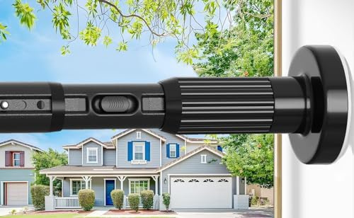 ZipGlo Extendable Shower Curtain Pole 104-422cm Black Tension Curtain Rod | No Drilling Extra Long Tension Rods Extendable Curtain Poles For Clothes Tension Curtain Rod For Curtains,Windows,Bathroom,1p