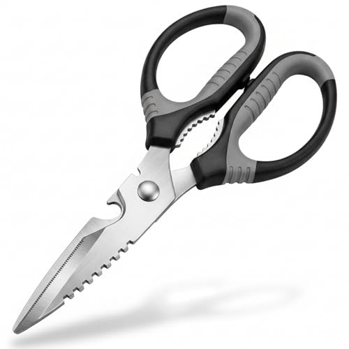 Detachable Sharp Kitchen Scissors – Stainless Steel Come Apart Design for Easy Cleaning, Bottle Opener, Nutcracker & Safety Lock – Heavy Duty for Meat, Herbs & Packaging