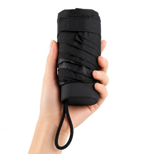BREEZENEST Mini Travel Umbrella UPF 50+ Sun & Rain Protection, Windproof Compact Folding Umbrella for Women Men, Lightweight Pocket UV Parasol with Leakproof Case, Small Portable Umbrella for Commute