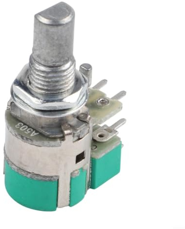 Volymkontrollpotentiometer A10K dubbel växel med strömbrytare 8-stifts ljudnivåkontroll för mixer ersättning grön standard (A503 = A50 K)