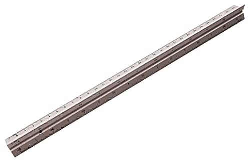Amtech - Aluminium Scale Ruler, Multi-Scale Metric Ratios 1:20 1:125, For Architecture, Engineering and Drafting, 300 mm / 12 in