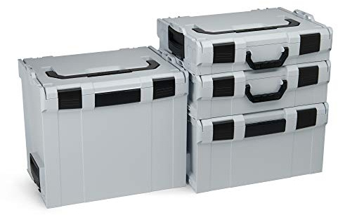 Bosch Sortimo L-Boxx Werkzeugkoffer Set | Größe 102-374 in Grau | Bosch Werkzeugkoffer Leer | Kompatibel mit L-Boxx