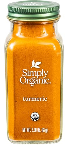 Simply Organic Ground Turmeric Root, 2.38 Ounce, Distinct Aroma, Ginger & Pepper-Like Flavor, Kosher, Non GMO (Pack of 3)