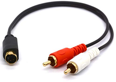 Tomost S-Video to 2-RCA Audio Cables - 4 Pin S-VHS Male Plug to Two RCA Male Connectors Y Splitter Extension Cord