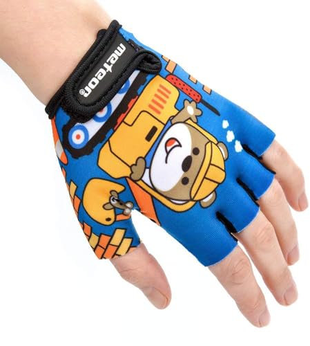 meteor Kinder Fahrradhandschuhe Bike Gel BMX Handschuh Jungen Fahrrad Handschuhe Mädchen radhandschuhe Scooter radhandschuhe Kinder Tretroller Handschuhe Fahr-Rad