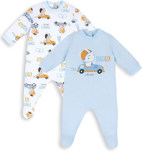 Chicco Set Tutine Bimbo 0-24 con Pratico Piedino Integrato in Morbido Cotone2 NOS