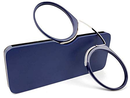MMOWW Gafas de lectura unisex, Diseño de nariz de clip, Antideslizante, Compactas (Azul, +2.0)