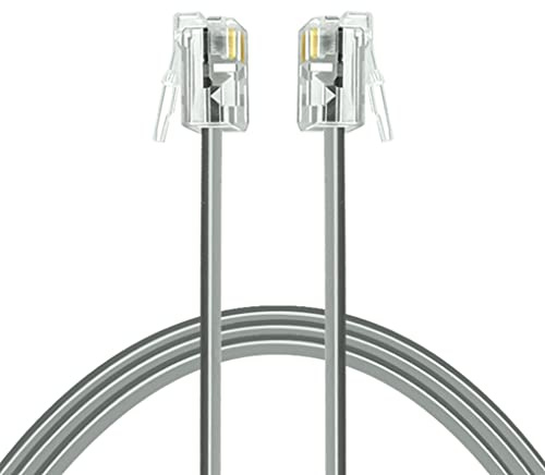 NECABLES Phone Cord 10ft Telephone Cord Phone Cable RJ11 6P4C Male to Male for Landline and Fax - 10 Feet
