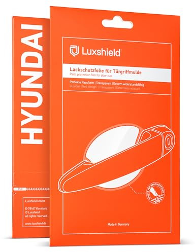 Luxshield Car Door Handle Protection Film for recessed grips for Hyundai Kona 1 (I) OS I 2017-2023 - Anti-Scratch Foil - Clear Paint Protection Film