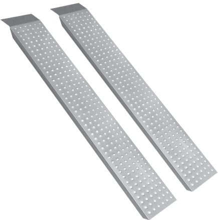 AufuN Auffahrrampe aus Verzinkter Stahl 2 Stück Laderampe bis zu 400 kg, Antirutsch Verladerampe Laderampen für Anhänger Motorrad ATV Quad, 135 x 23 x4.5 cm