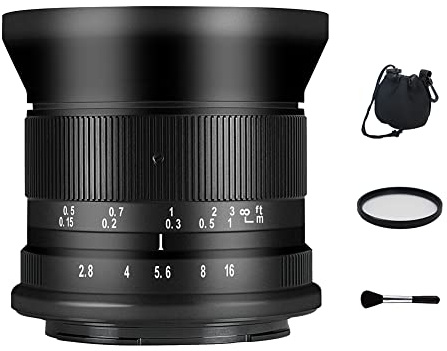 7artisans 12 mm F2.8 II APS-C 100° vidvinkel stor bländare fast fokus manuell lins för Panasonic/Olympus M4/3 Micro 4/3 MFT monteringskameror GH1 GH2 GH3 GH4 GH5 GX85 O-EM10 O-EM10II O-EM10II etc