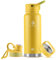 IDEUS Vakuumisolierte Wasserflasche, 40oz (1140 ml) Edelstahl Doppelwand Flasche Metall Sport Kantine mit auslaufsicherem Schraubverschluss (Gelb)