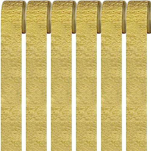 6 Rollen Gold Krepppapier,Regenbogen kreppbänder Hintergrund Luftschlangen Papier Rainbow Crepe Paper Bastelkrepp für Party Dekoration und Handarbeiten Papierkunst