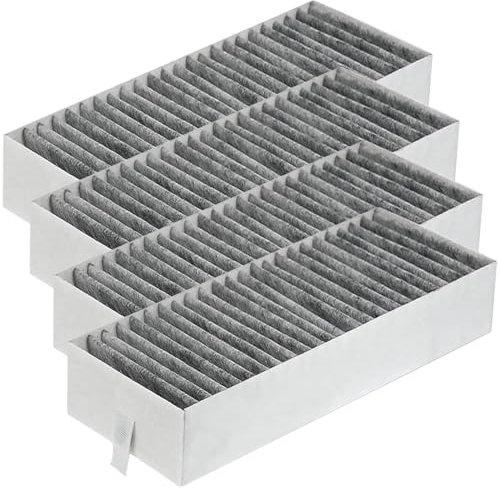 Lot de 4 Filtre Charbon Actif Hotte Aspirante pour Cuisine, Filtre à Graisse Métallique pour Hotte Aspirante, Filtre Métallique, Compatible avec Bosch Siemens 17004796 Bosch HEZ9VRUD0