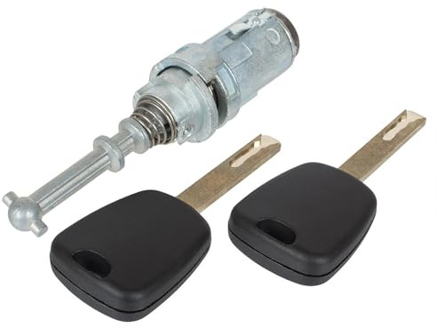 Bohaner Cerradura de puerta de cilindro con 2 llaves delantera izquierda derecha juego de cilindros de cerradura de puerta para Citroen C2 / C3 9170W9 9170T5 256924