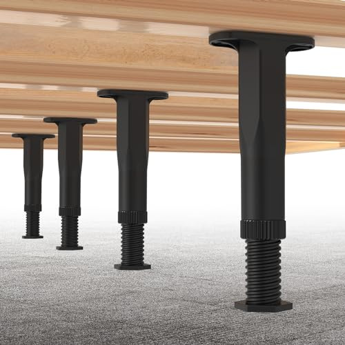 appacare 4 PCS (8.3-14.5) Adjustable Bed Frame Support Legs, Frame Center Slats Heavy Support Leg,Durable Furniture Suport Legs for Frame/Sofa/Dresser/Table, Legs Furniture Replacement Parts