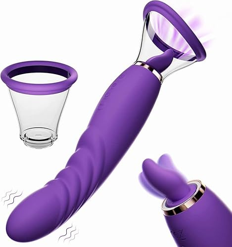 Clitoris Sucker Vibrator Sex Toys for Her Tongue Licking Vibrators Nipple Stimulator with 7 Suction Modes and 9 Tongue Frequency Modes Rechargeable Waterproof Lay-On Sex Toy for Couple and Women
