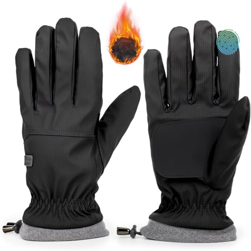 HUZNA Guanti invernali impermeabili per uomini e donne, Guanti invernali impermeabili caldi touch screen guanti,per ciclismo, snowboard, escursionismo, corsa, guida e sport all'aria