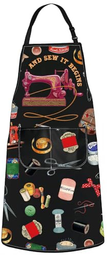 WZMPA Sewing Maker Apron Tailor Tools Gift And Sew It Begins Adjustable Apron With Pockets Sewing Kit (And Sew It Begins Ap)