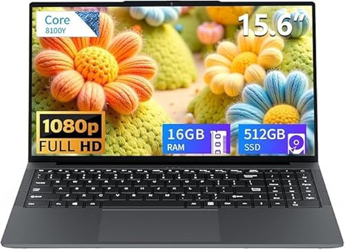 Ordinateur portable 15,6 pouces, PC Portable Win 11, écran HD 1920x1080 Core jusqu'à 3,4 GHz, Pc Portable 16Go 512Go SSD, Laptop avec WiFI 5 BT5.0, USB-3.0, type-c,emplacement pour carte TF, HDMI