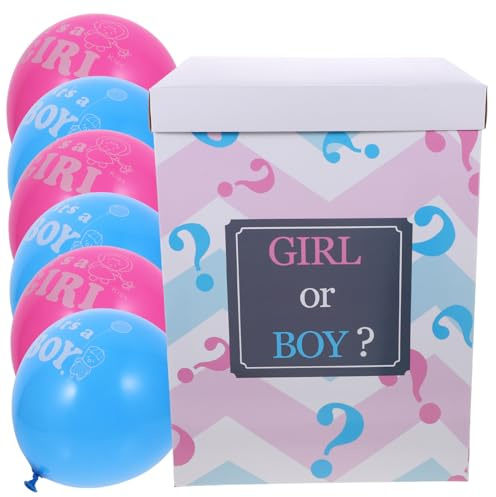 OFFIGAM Scatola Gender Reveal in Carta Colori Assortiti per Shower, Grande Box per Gender Reveal come Decorazione per Festa di Accoglienza Ragazzo Ragazza