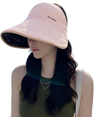 TAGVO Casquette Visière Femme – Chapeau Anti-UV à Large Bord, Pliable & Respirant