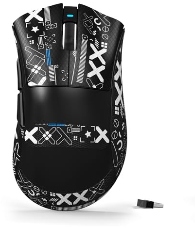 ATTACK SHARK V3 Wireless Gaming Mouse with Tape, 65g Ultra-Light, 25K DPI PAW3311 Optical Sensor, 1K Polling, Mechanical Switch, 2.4G/BT/USB Wired Esport Gamer Ergonomic From Mice, PC/Mac/PS - Black