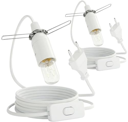 Portalámpara E14 Con Interruptor,Adaptador de Lámpara,Base para Bombilla,Enchufe+Interruptor ON/Off,Cable1.8Metros,para lámpara de Lám-para de Pie,Colgante,lámparas de Cabecera,Lámparas de Sal