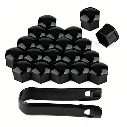 Woniyal 20 Pezzi Copridadi Ruota per Nissan Qashqai, Copri Dado Esagonale per Pneumatici Tappi Protettivi Bulloni e Dadi Ruota,Black-21mm