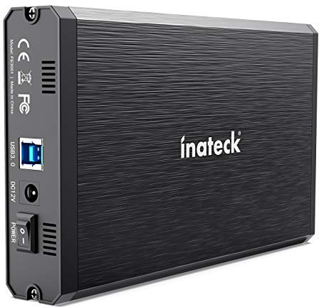 Inateck Festplattengehäuse für 3.5/2.5 Zoll HDD/SSD, SATA III Festplatten Adapter, Aluminium für optimale Wärmeabfuhr, 12V/2A Netzteil