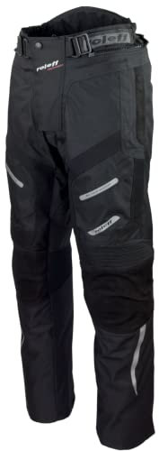 Roleff Unisex Erwachsene 4605 Motorradhose mit Rindslederapplikationen, Schwarz, XL EU