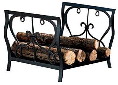 YUSHRO Legna da ardere Log Rack, Nero Stile Europeo Legna Supporto di stoccaggio Ferro Accessori per caminetti Robusto retrò Portalegna per Legna da ardere Cestini Portalegna